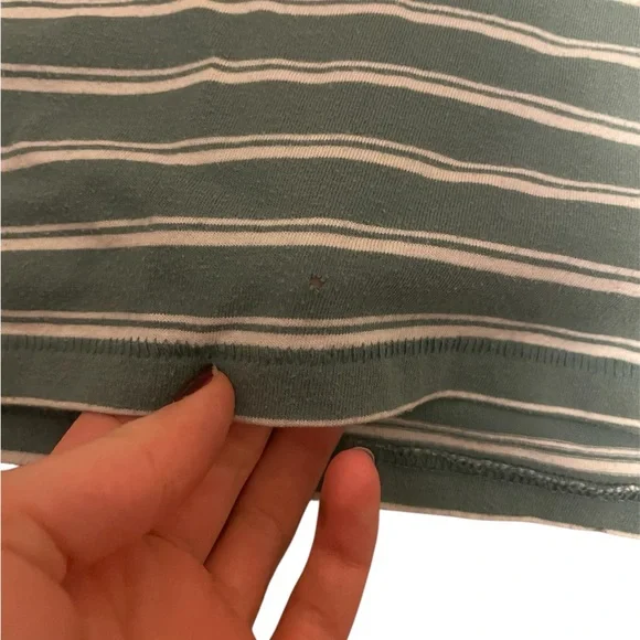 Arizona Striped Green & White Junior Girls T-Shirt Size Small GUC - Picture 4 of 6